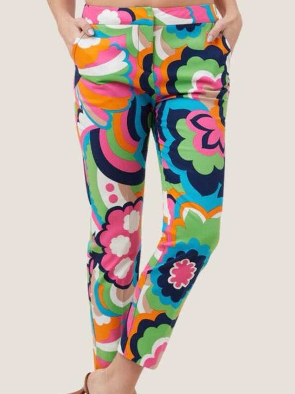 Trina Turk Vibrant Retro Floral Print Pants - Multicolor